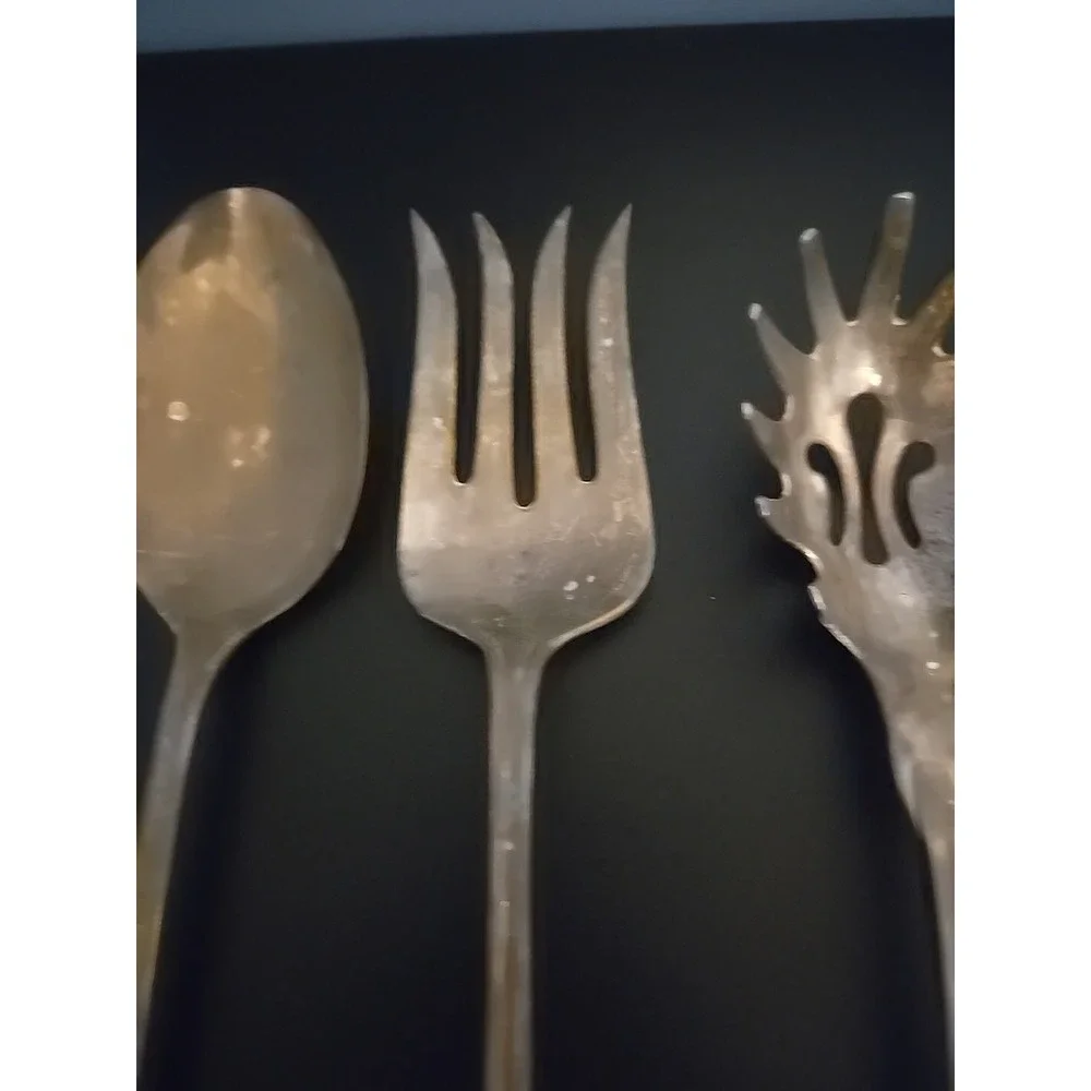 Unknown‎ Maker Lot Of 5 Serving Utensils Silver Plated